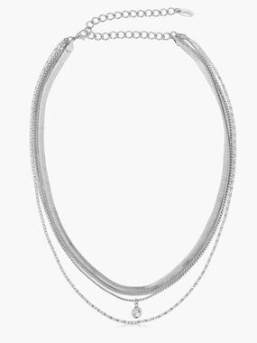 Ettika multi strand silver chain necklaces